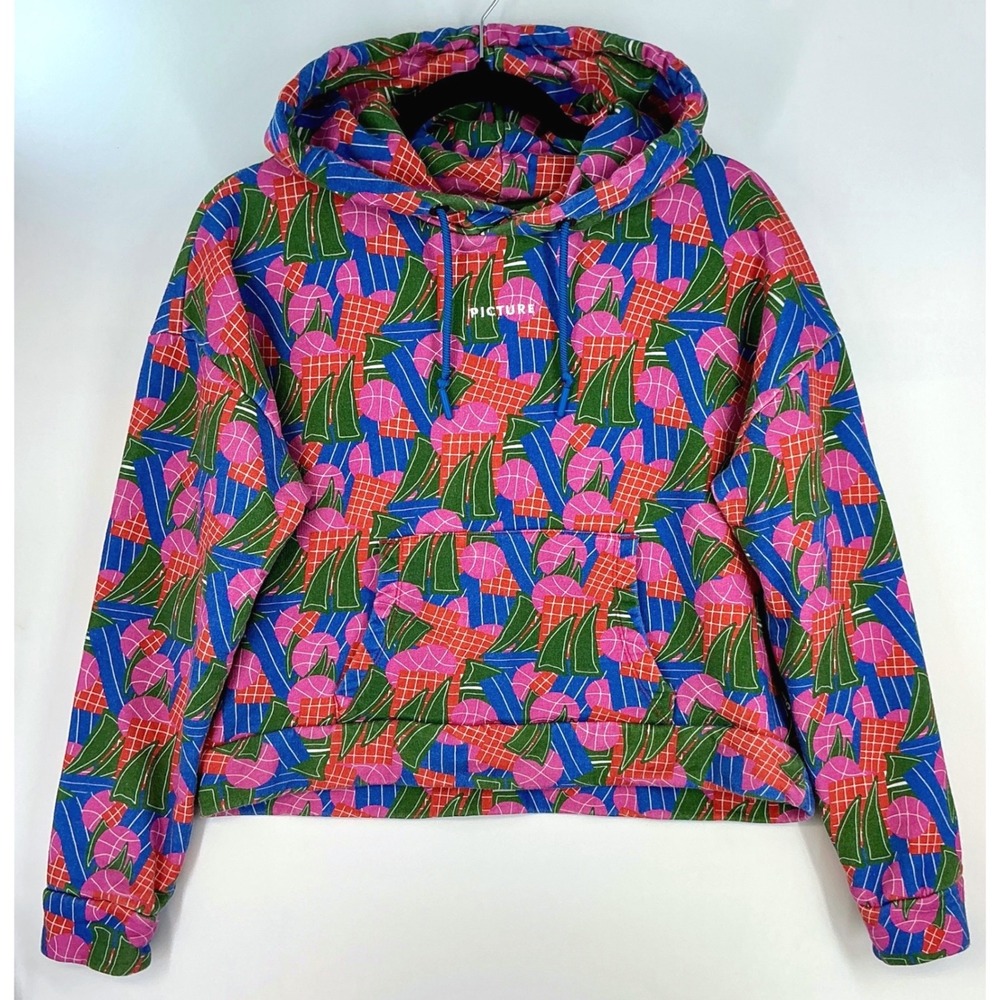 Picture‎ Neris Crop Hoodie Sz L Multicolor Geometric French Snowboard Skateboard